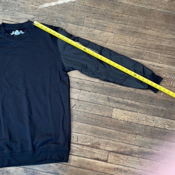 AMERICAN RAG CIE bomber sweatshirt black unique 80s retro medium cyber punk goth - Picture 7 of 7